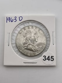 1963 D Franklin Half Dollar Silver Coin