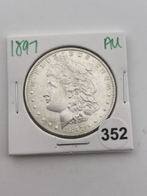 1897 AU Morgan Silver Dollar Coin