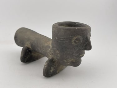 Human Effigy Pottery Pipe Indian Artifact Arrowhead