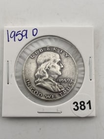 1959 D Franklin Half Dollar Silver Coin