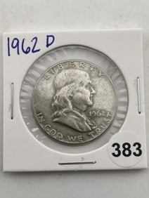 1962 D Franklin Half Dollar Silver Coin