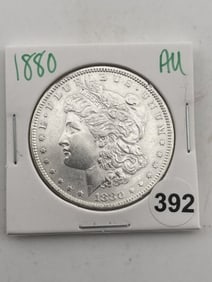 1880 AU Morgan Silver Dollar Coin
