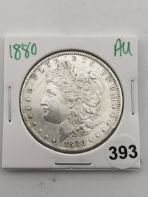 1880 AU Morgan Silver Dollar Coin