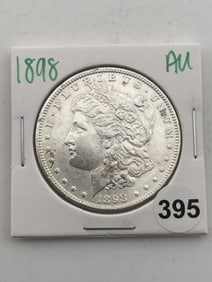 1898 AU Morgan Silver Dollar Coin