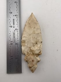 4" Double Notch Turkeytail Indian Artifact Arrowhead