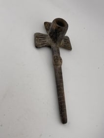 Bird Effigy Pottery Pipe Indian Artifact Arrowhead