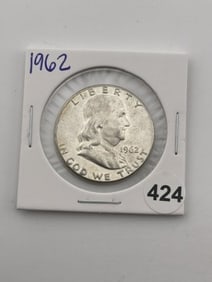 1962 Franklin Half Dollar Silver Coin
