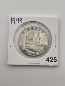 1949 Franklin Half Dollar Silver Coin