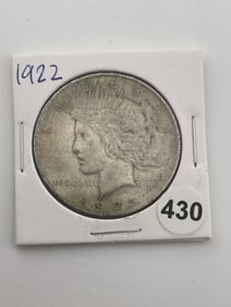 1922 Peace Silver Dollar Coin