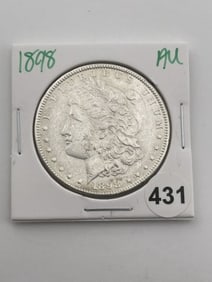 1898 AU Morgan Silver Dollar Coin