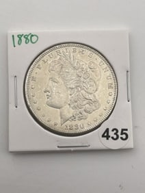 1880 AU Morgan Silver Dollar Coin