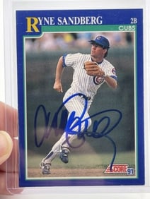 Ryne Sandberg Hand Signed Authentic Autograph