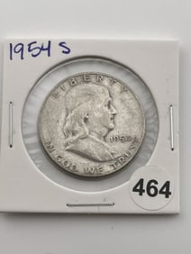 1954 S Franklin Half Dollar Silver Coin