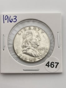 1963 Franklin Half Dollar Silver Coin