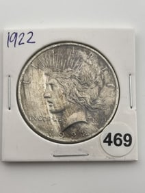 1922 Peace Silver Dollar Coin