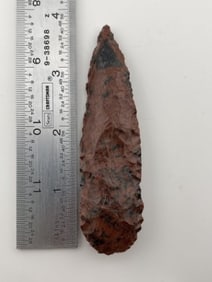 3 & 7/8" Mahogany Obsidian Agate Basin Indian Artifact Arrowhead