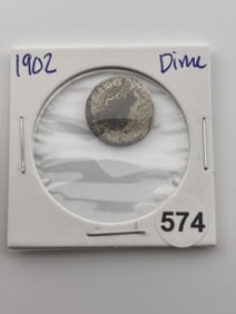 1902 Barber Dime Coin