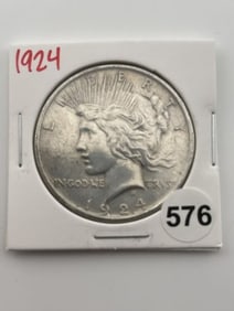 1924 Peace Silver Dollar Coin