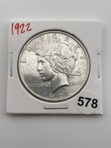 1922 Peace Silver Dollar Coin (1 of 2)