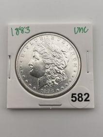 1883 UNC Morgan Silver Dollar Coin