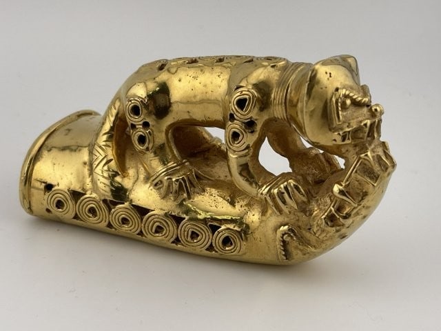 Cat Effigy Tumbaga Tairona Gold Figurine UNKNOWN MATERIAL: KEY WORDS: INDIAN ARTIFACT ARTIFACTS ARROWHEAD ARROWHEADS NATIVE AMERICAN MISSISSIPPIAN QUAPAW CADDO POTTERY COINS MORGAN DOLLAR PEACE DOLLAR SILVER COINS Arkansas. Now taking in consignments for pre-