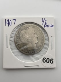 1907 Barber Half Dollar Coin
