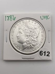 1886 UNC Morgan Silver Dollar Coin