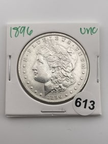1896 UNC Morgan Silver Dollar Coin