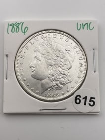 1886 UNC Morgan Silver Dollar Coin