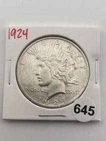 1924 Peace Silver Dollar Coin