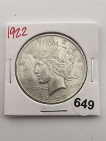 1922 Peace Silver Dollar Coin