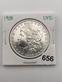 1900 UNC Morgan Silver Dollar Coin