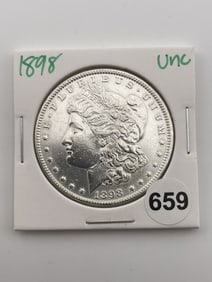 1898 UNC Morgan Silver Dollar Coin