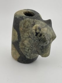 Rare Bear Effigy Bannerstone great material Indian Artifact Arrowhead