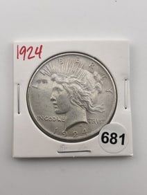1924 Peace Silver Dollar Coin