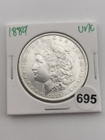 1889 UNC Morgan Silver Dollar Coin
