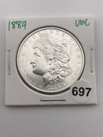 1889 UNC Morgan Silver Dollar Coin