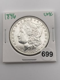 1886 UNC Morgan Silver Dollar Coin