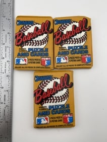 3 Unopened Wax Packs of 1987 Donruss Baseball
