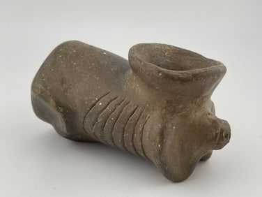 Pottery Pipe Indian Artifact Arrowhead