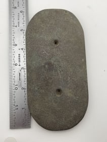 Double Drilled Gorget Indian Artifact Arrowhead