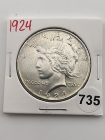 1924 Peace Silver Dollar Coin