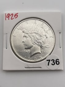 1925 Peace Silver Dollar Coin