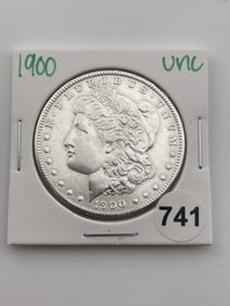 1900 UNC Morgan Silver Dollar Coin