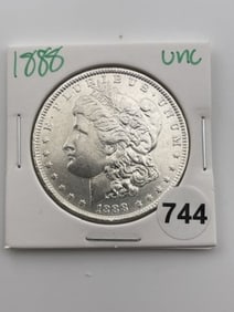 1888 UNC Morgan Silver Dollar Coin