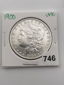 1900 UNC Morgan Silver Dollar Coin