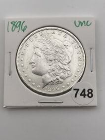1896 UNC Morgan Silver Dollar Coin