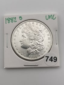 1882 S UNC Morgan Silver Dollar Coin