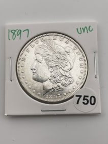 1897 UNC Morgan Silver Dollar Coin