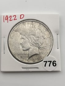 1922 D Peace Silver Dollar Coin